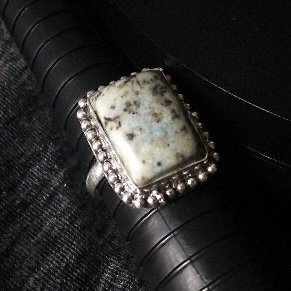 Milky Green Dendritic Agate Ring - Sz 7.25 - Minimalist Southwest & Boho Vibes - Picture 5 of 5